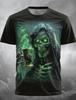 Summer Men's Horror Skull 3D Printed T-shirt Personalized Halloween Role-playing Costume Casual Outdoor Party Short Sleeved Tops
