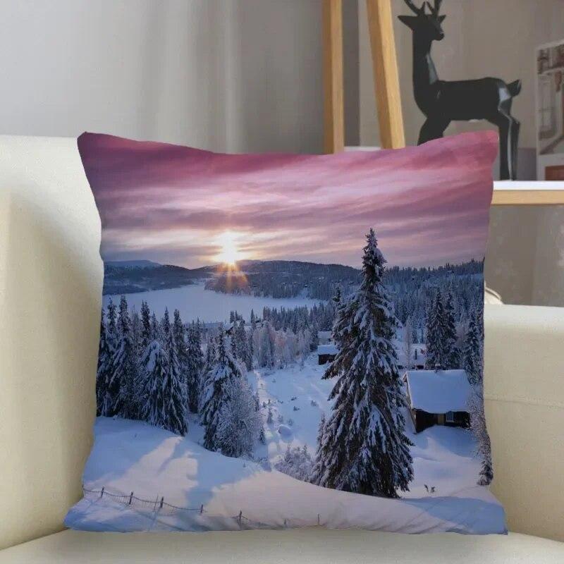 Snow Pillowcase Square  Zipper