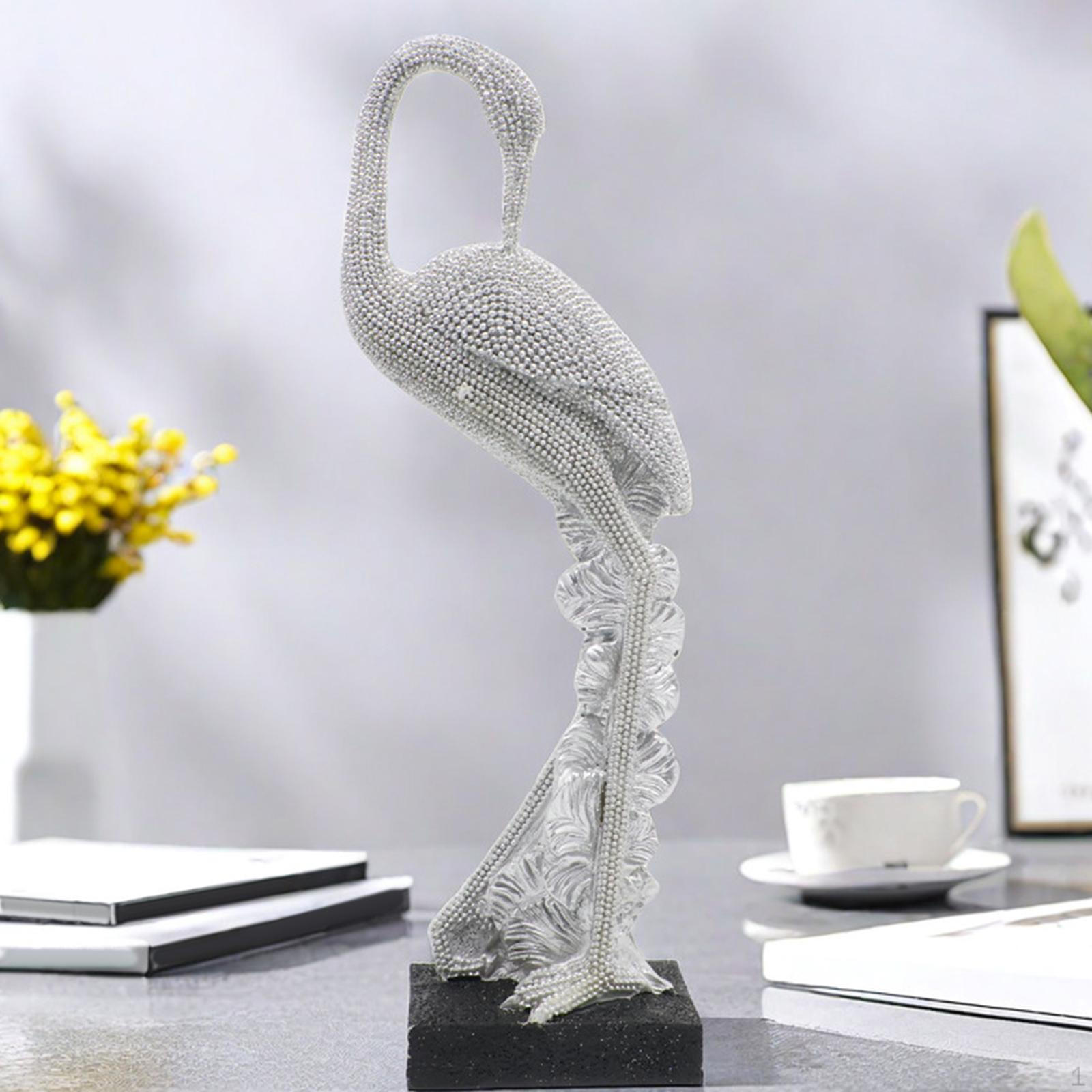 

Статуя журавля, скульптура животного, художественный стол, центральная часть, современная фигурка, украшение для книжной полки шкафа Lower Head Silver