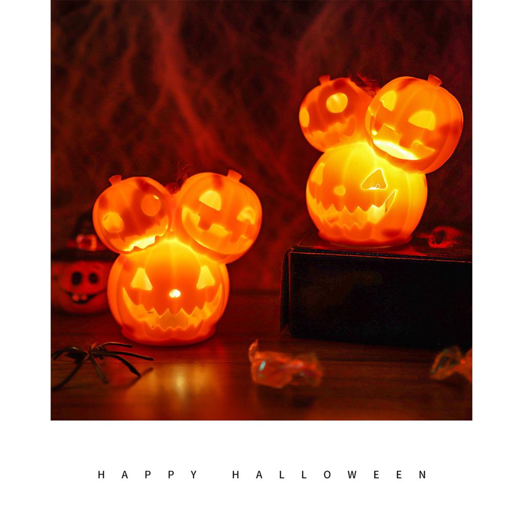 Festives Halloween Pumpkin LED Lighting Plastic Lamp for Indoor Outdoor Energy Saving Home and Garden Decoration