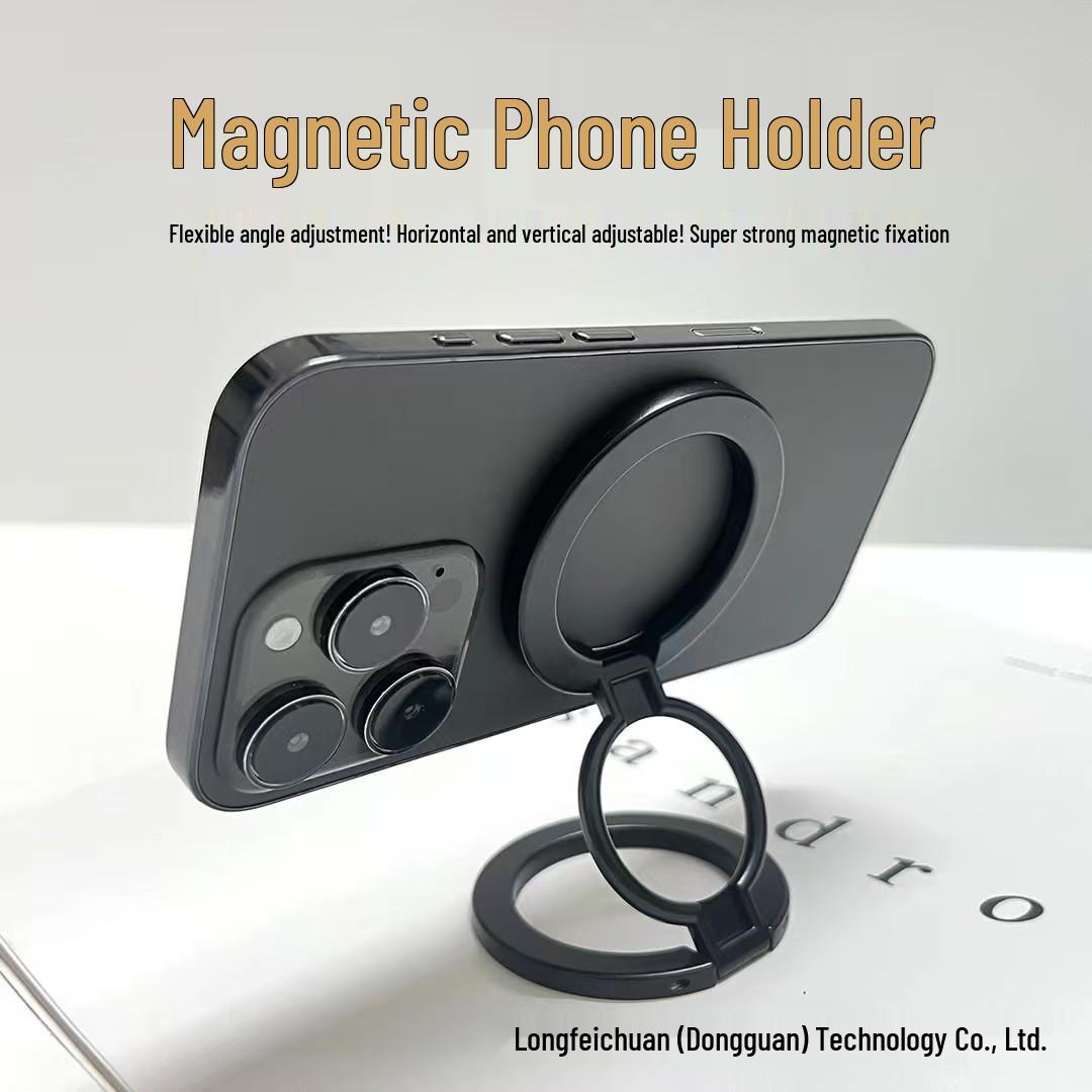 

360° Magnetic Double-Sided Phone Holder for Apple & Android - Desktop Selfie & Screen Mirroring Classic Version