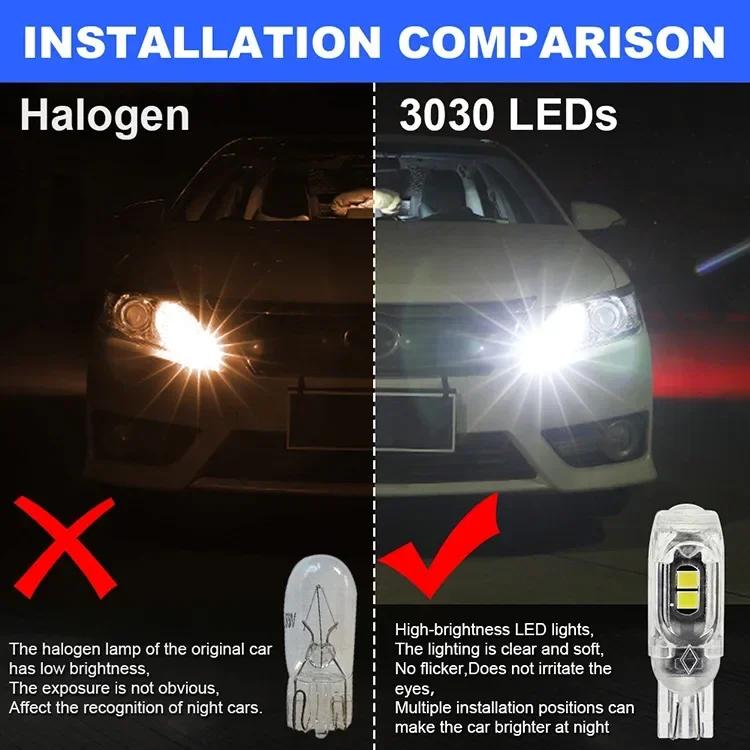 New T10 LED W5W Super Bright 350LM Plastic Protect Smd Car Interior Light Read Door License Plate Wedge Lamp DC12V White