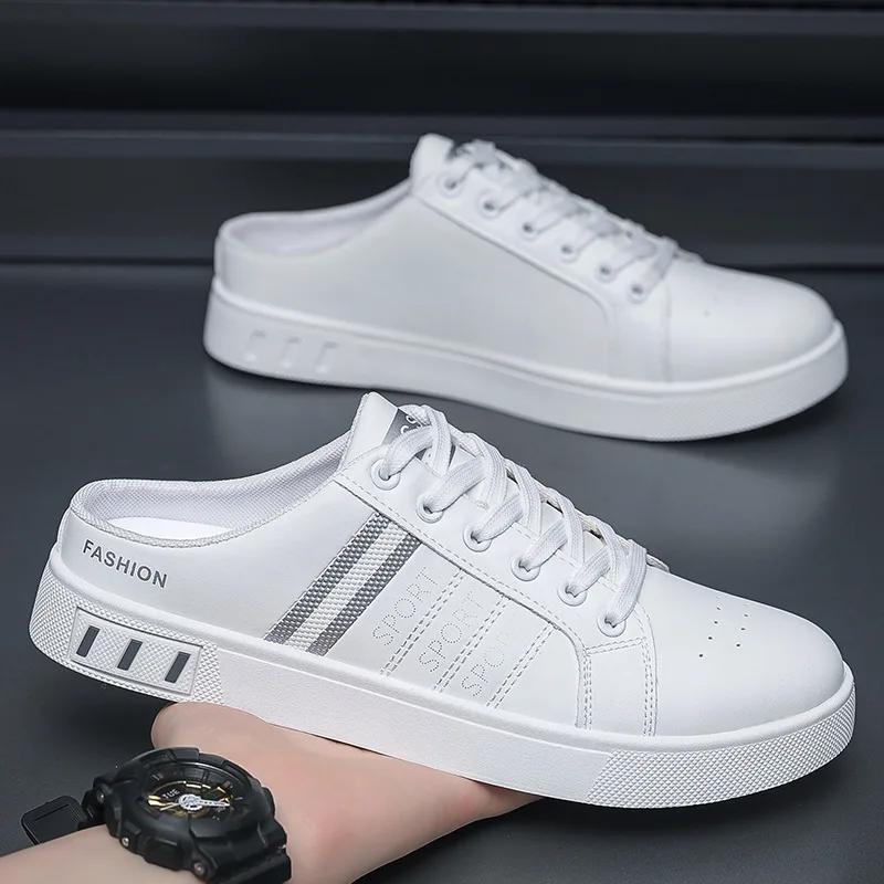 2024 New Casual Shoes for Men Summer Baotou Half Slipper Comfortable Slip-on Loafers Non Slip Sneakers Driving Shoes Big Size 48