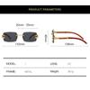Fashion Vintage Rimless Square Sunglasses Men Women Luxury Brand Frameless Wood Grain Sun Glasses Outdoor Travel UV400 Shades