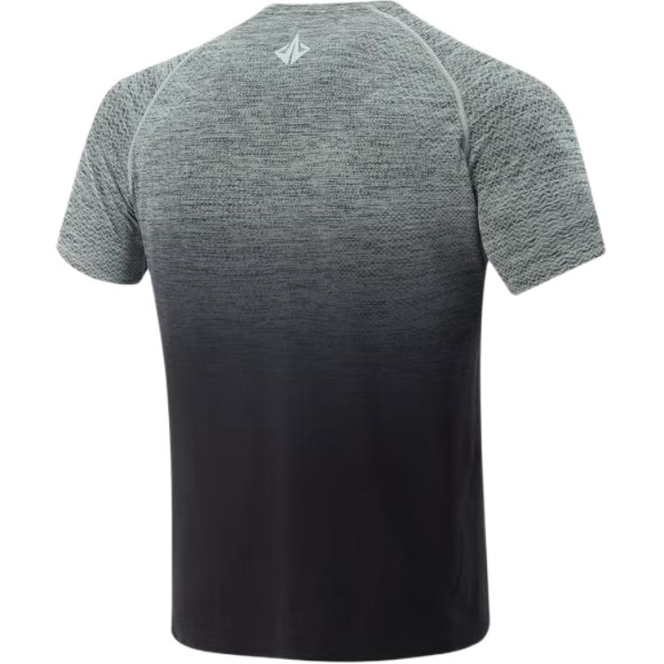 Li-Ning Gradient Round Neck Breathable Versatile Casual Short Sleeve T-Shirt Men Tops Gray ATSV049-5