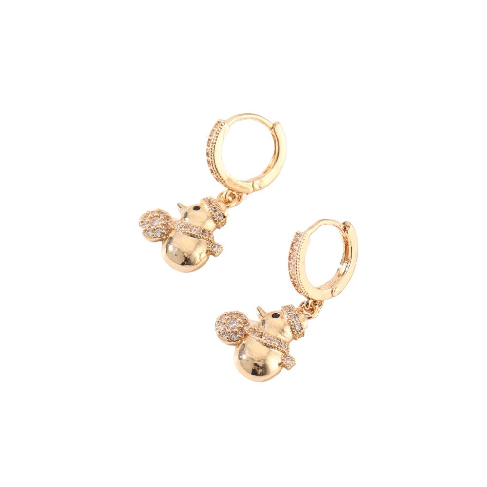 Fashion Snowman Dangle Earrings for Women Cubic Zirconia Daily Jewelry Party Accessories