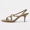 Luxury Metal-Embellished  Designer High-Heel Sandals Women Fashion Cross-tied Heels Summer Sexy beach slingbacks Flip-Flops