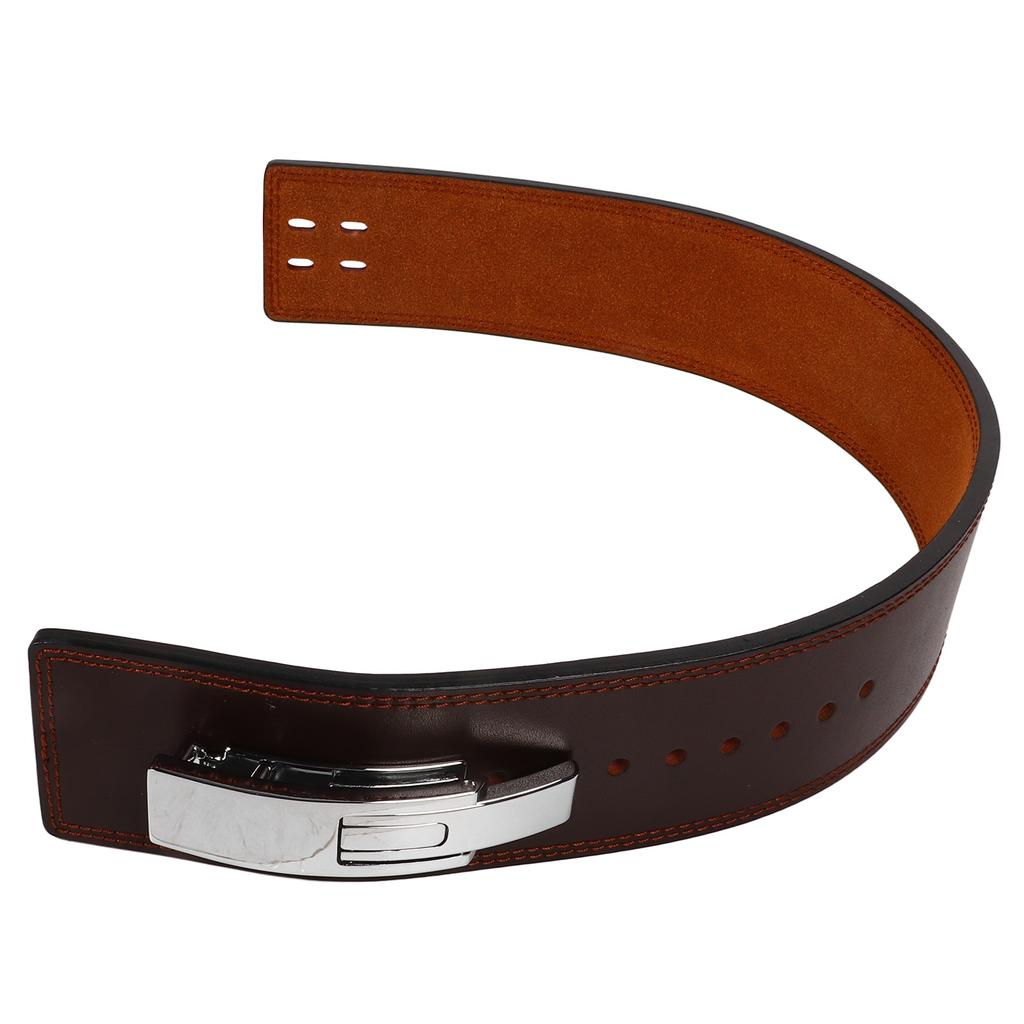 Bodybuilding Squat Belt Leather Waist Support Training Strength Belt Sports Protective Gear Brown