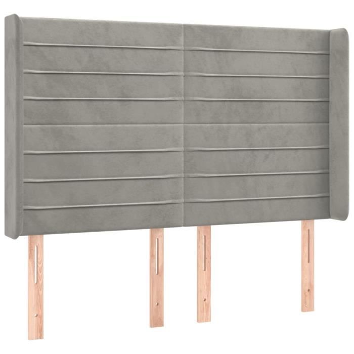 VidaXL Headboard with Ears Light Grey 147x16x118-128 Cm Velvet3119768