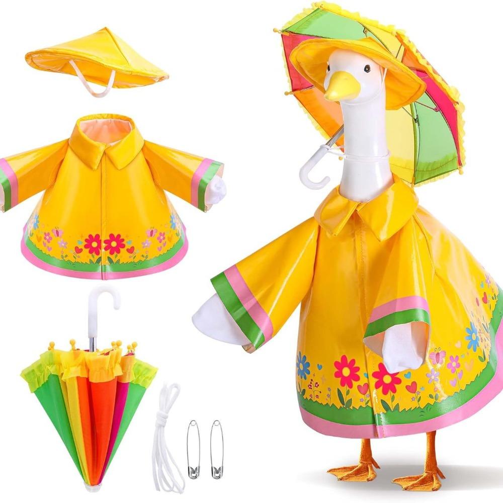 3Pcs/Set Raincoat Style Goose Statue Outfits Goose Statue Raincoat  For 23" Goose Statue