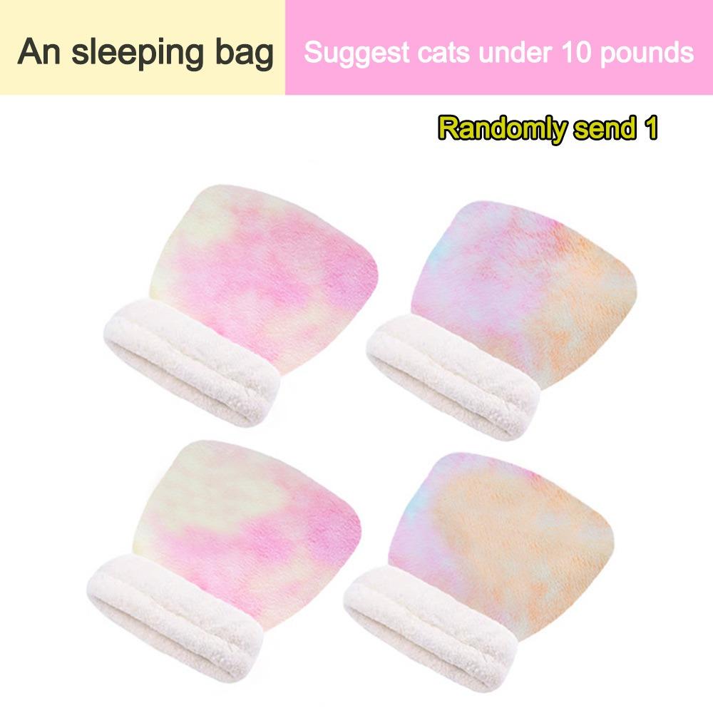 Pluszowe legowisko jaskinia dla kota w kolorze tie-dye, kołderka dla kociaka, urocze legowisko gniazdo dla kota, mata, artykuły dla zwierząt
