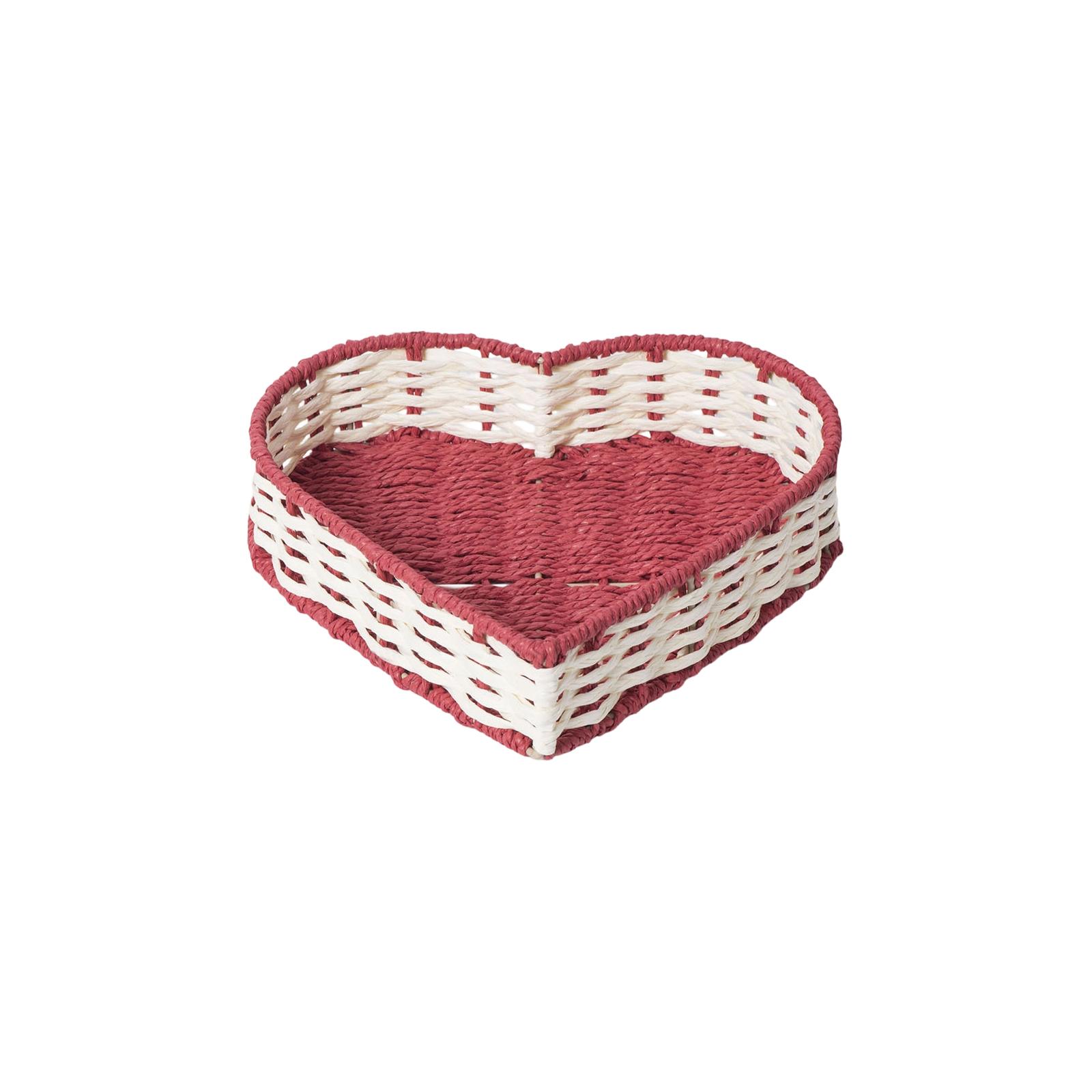 

Handmade Woven Paper Rope Heart-shaped Storage Basket, Desktop Clutter Storage Box, Storage Basket S