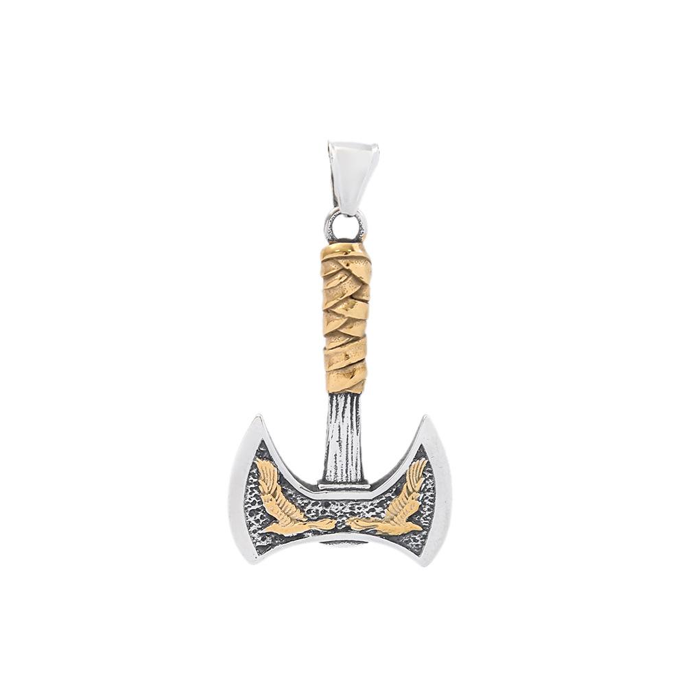 New Hot Selling Personalized Retro Crow Axe Titanium Steel Pendant Necklace