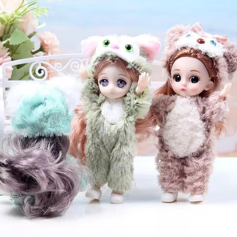 17cm Multi-jointed Doll with Replaceable Clothes - Princess Hengchao Hand-painted Playhouse Figure