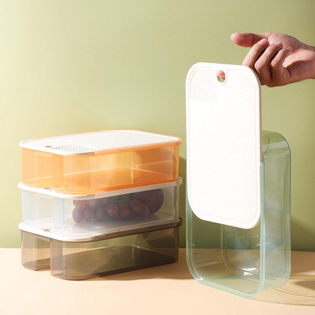 Food Storage Container Fridge Organizer with Lid Fruit Preservation for Camping