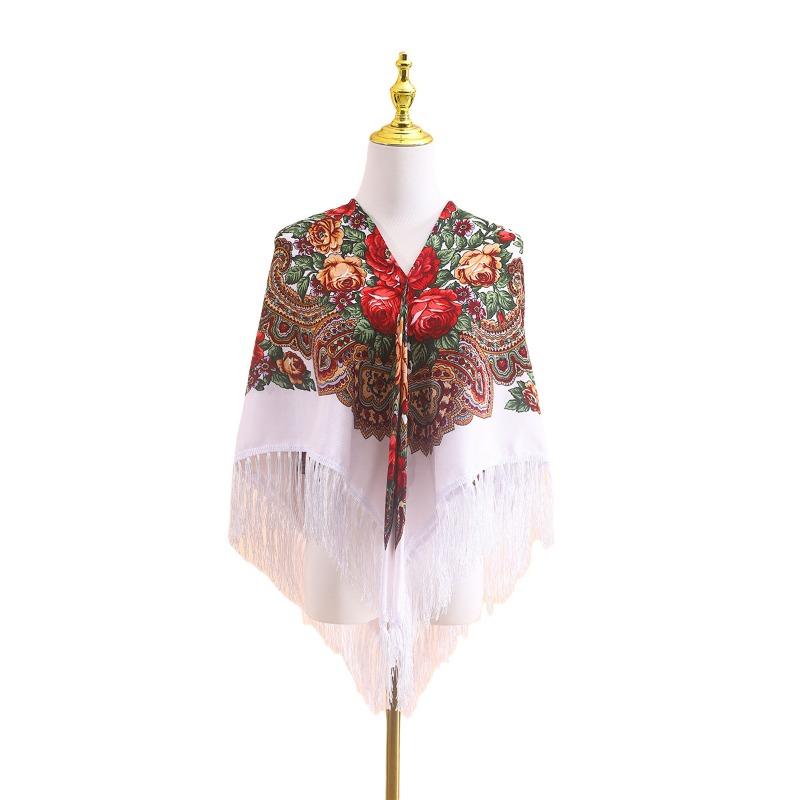 110 Schal Retro Klassisch Quadratischer Schal Warm und Schön Mehrfarbiger Schal