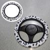 Warm&Cozy Car Steer Wheel Protector Leopard Heart Print Winter Teering Wheel Cover  Women Men