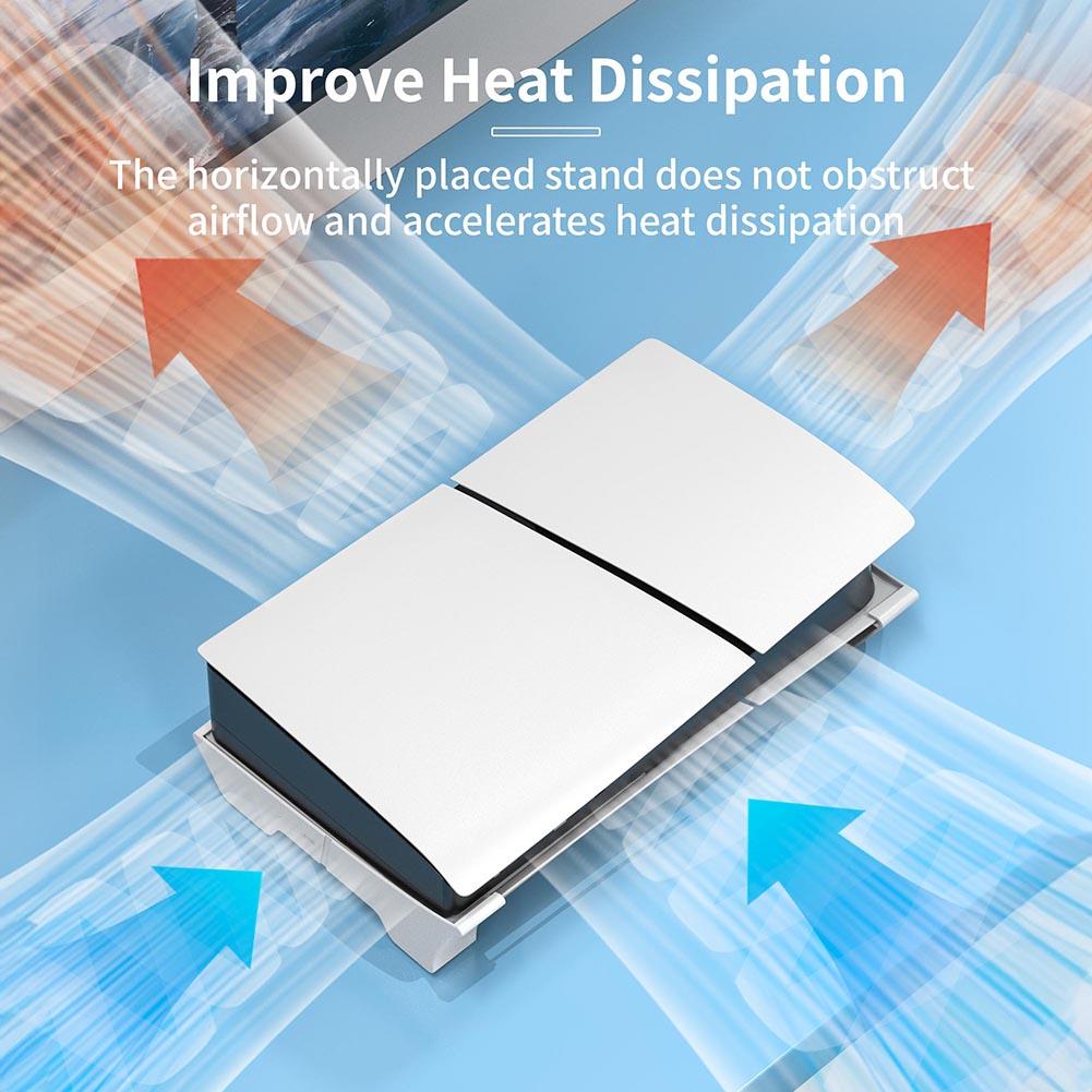 Horizontal Bracket Stand Anti-Slip Cooling Horizontal Base Console Base Stand for PS5 Slim Disc & Digital Game Console