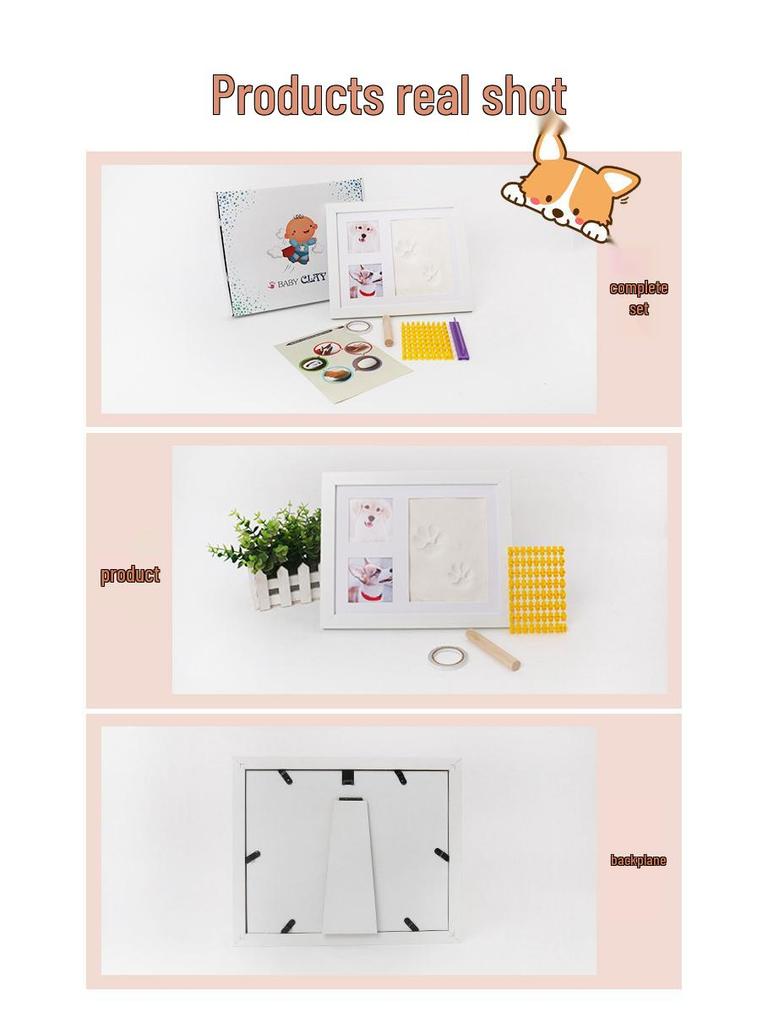 Pet Paw Print Ink Pad Frame for DIY Memorial Photos