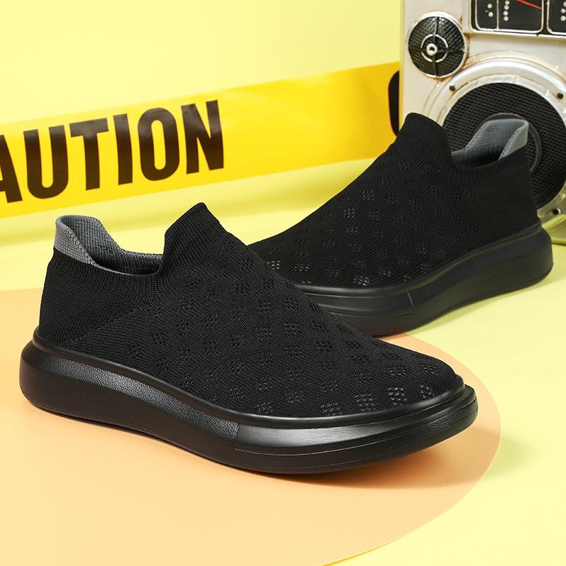 Spring and Autumn fly-woven sports men's shoes couple high-top breathable socks shoes large size foot cover casual lazy board shoes