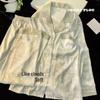 2025 Spring/Autumn Women's Ice Silk Sweet Pajama Set - Long-sleeve, Thin, High-end, Cute, Two-piece Homewear