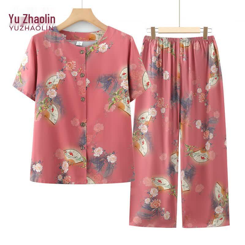 YUZHAOLIN Women s Summer Short-Sleeve Casual Set 4XL