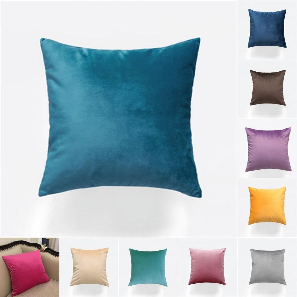 Style Contemporary Simple Solid Color Velvet Pillowcase Home Decorative Cover Cushion