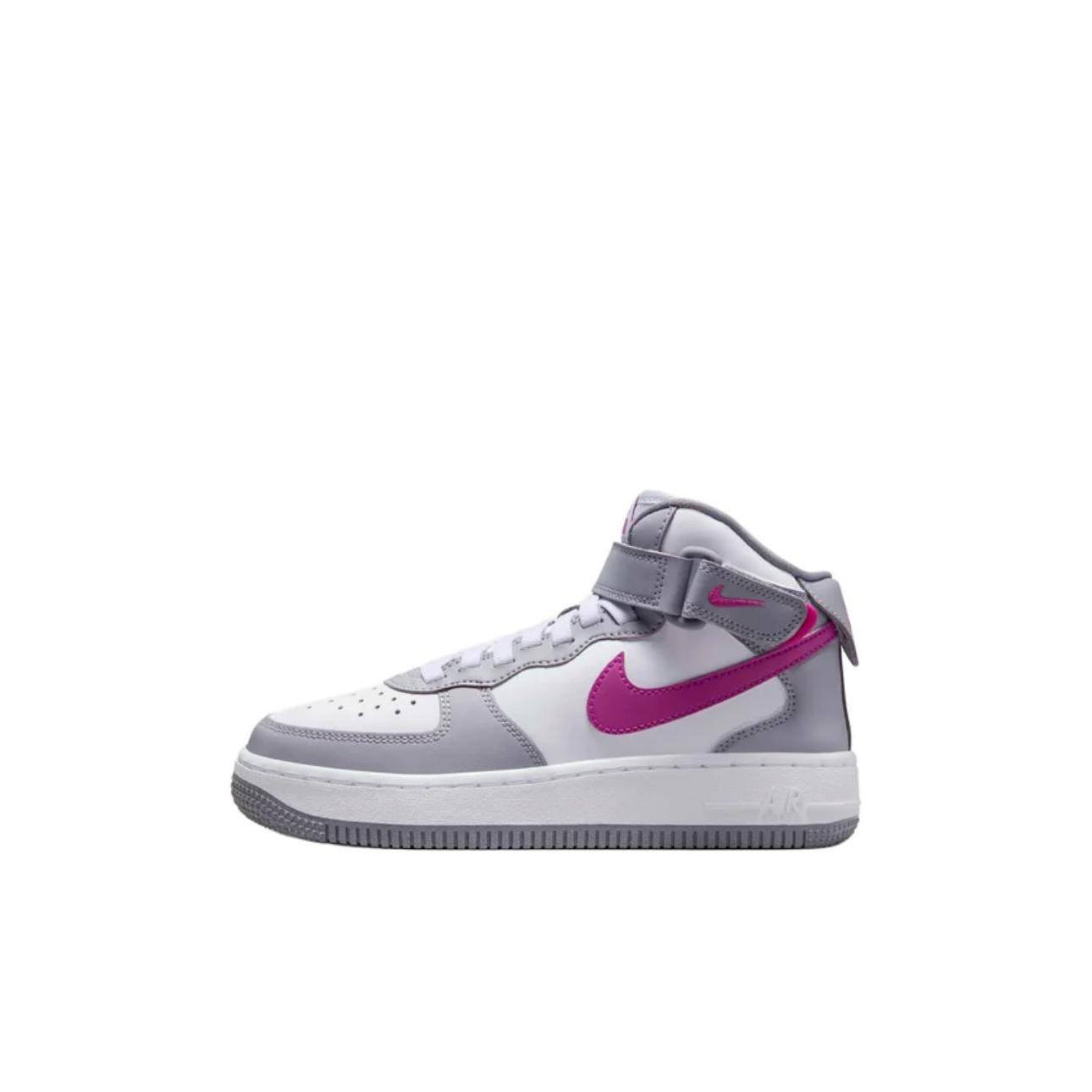 

Новые детские кроссовки Nike Air Force 1 с высоким верхом, противоскользящие, износостойкие, для повседневной носки, бетонно-серые, белые, ярко-розовые, детские FN1193-003 36