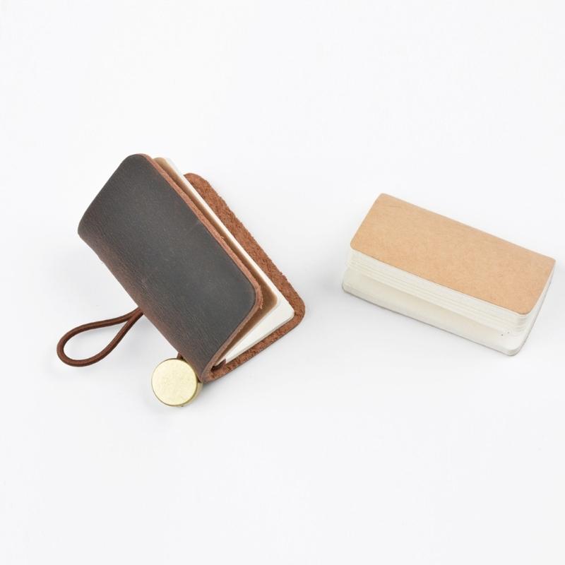 Pocket Leather Notebooks 1.25x1.88Inch Small Leather Journal Pocket Writing Pad For Women Keychain Bag Wallet Charm