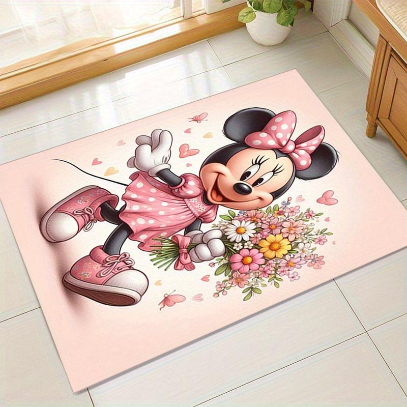 

1pc. Cute Minnie Mouse Floral Bouquet Rug - Perfect for Home Decor, Office Carpet, Outdoor Use, and Gift Ideas!z0414224 60cm by 90cm