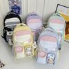 Schoolbag two-dimensional dopamine pain bag cute student schoolbag campus student schoolbag large capacity transparent pain bag