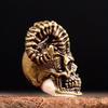 Goat Horn Skull Head Brass Knife Beads DIY Keychain Accessories Woven Lanyard Pendants Jewelry Punk Bracelets Charms