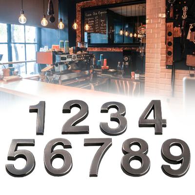 Digit Plate Sign 3D Self Adhesive 0-9 Plating Numeral Door Plaque for Home