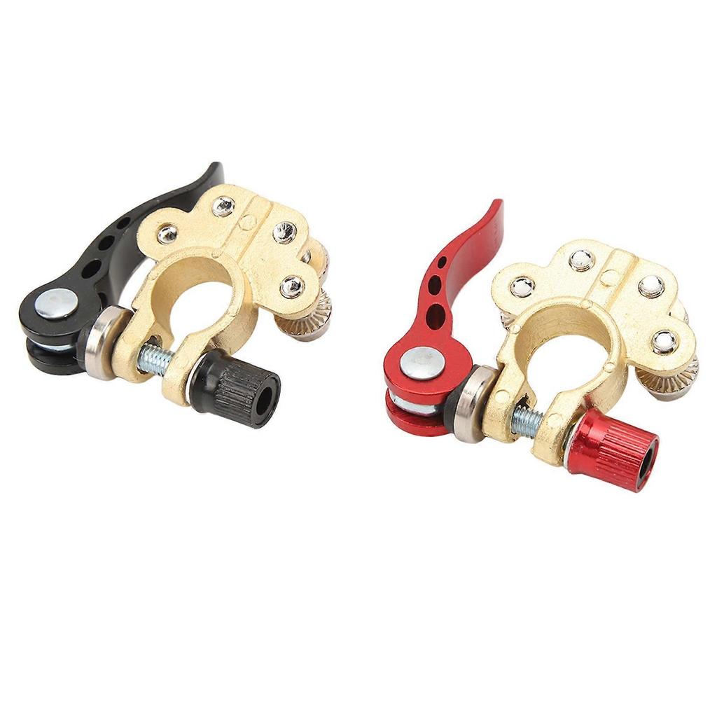 2PCS Car Battery Terminal 4 Way Positive Negative Copper Quick Release Terminal Clip for SAE JIS Type A Posts