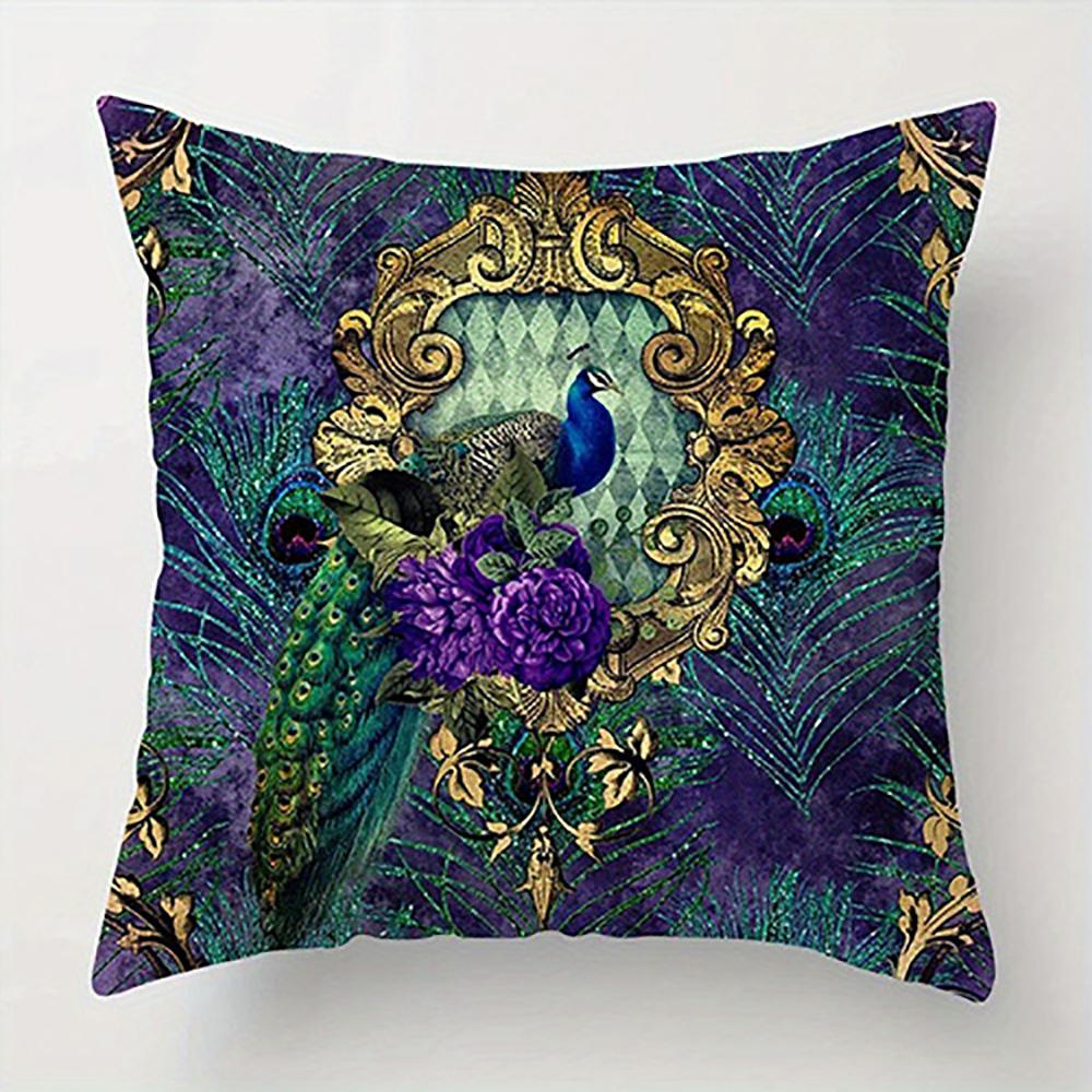 

Peacocks Showcasing Majestic FeathersSuitable for sofa car bedroom decorative cushion cover pillow cover 16x16Inch