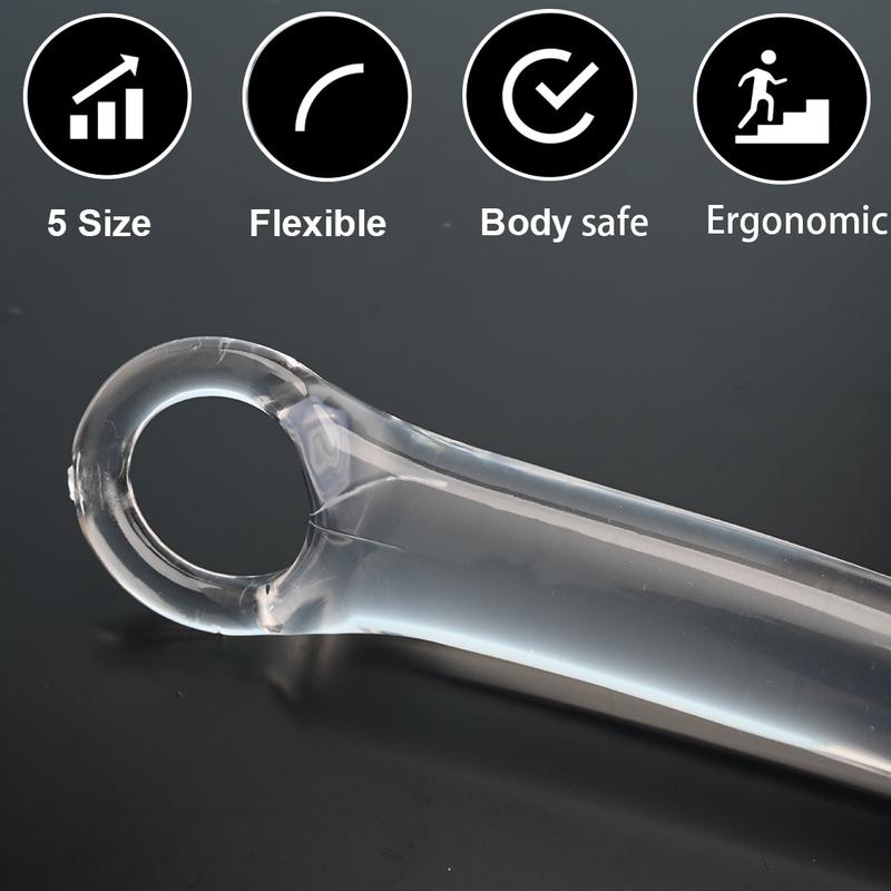 TPE Vaginal Dilator,Curved Anus Butt Plugs,Transparent Anal Sex Toys,Flexible Analplug Buttplug Butplug