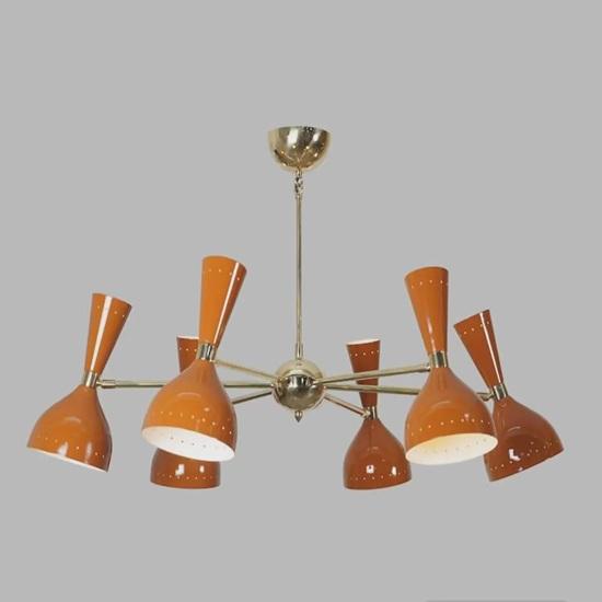 Mid Century Modern Brass Light Fixture – Stilnovo Sputnik Chandelier Home decor