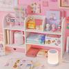 1PCS Desk Bookshelf Shelf Girl Heart Cabinet Desktop Storage Box Dormitory Bedroomtable Shelf Home Stationery Storage Supplies