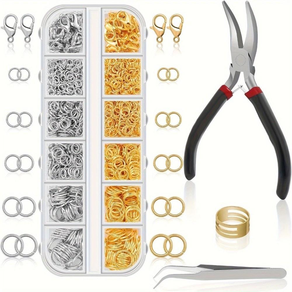 

12 Grids Jewelry Making Kit Open Jump Rings Repair Tools Kit Pliers Beading Supplies Set 2