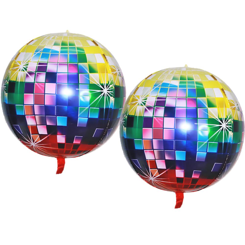 2-Pack of 32inch Colorful Disco Foil Balloons, Suitable for Birthday Party Decorations, Themed Party Decorations, Friend Gatherings, and