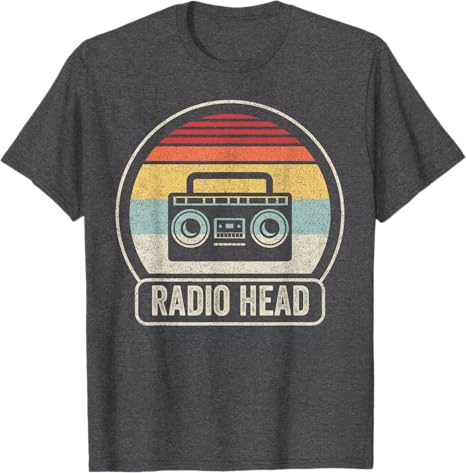 Retro Vintage Radio Head Unisex Adults Black Short Sleeve Classic Fit TShirt Music Streetwear Clothes Novelty Gift Y2k Graphic