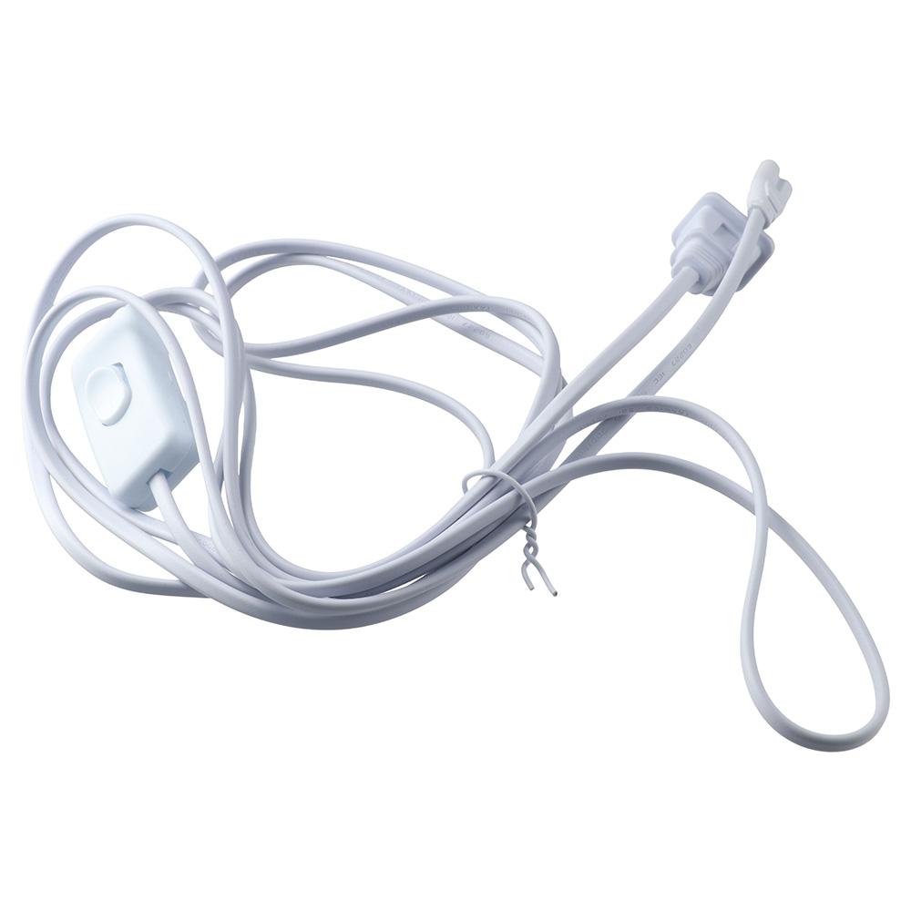 Plastic 10ft LED Tube Power Extension Cord White LED Light Fixture Extension Cable Electrician