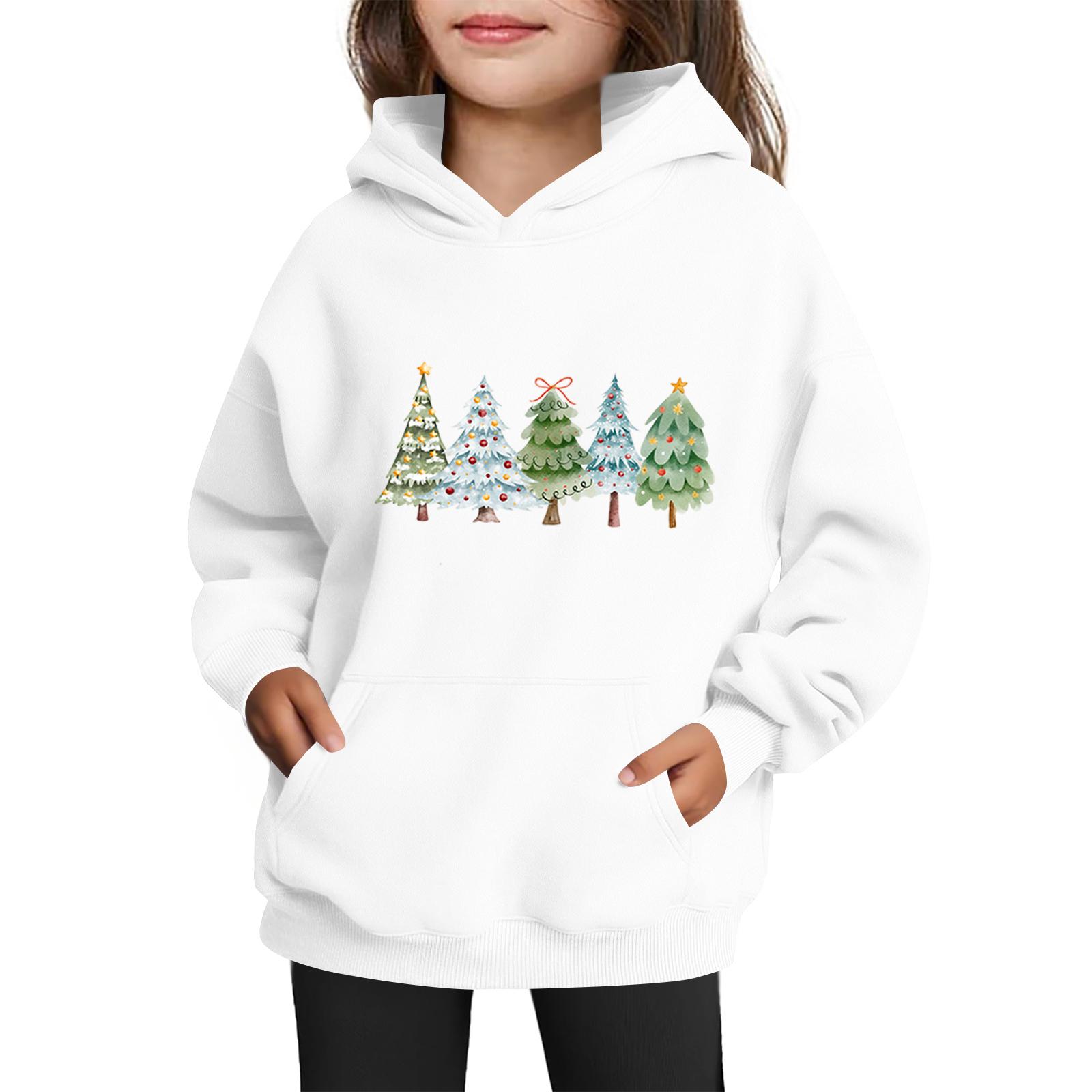 

Sweatshirts For Teen Girls Hoodies Long Sleeve Drawstring Pullover Cute Printed Oversized Hoodie Christmas 160