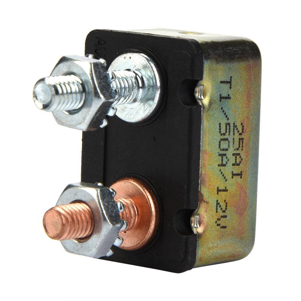 Auto Marine 12 24V Universal Automatic Fuse Reset Circuit Breaker with Metal Cover (50A)