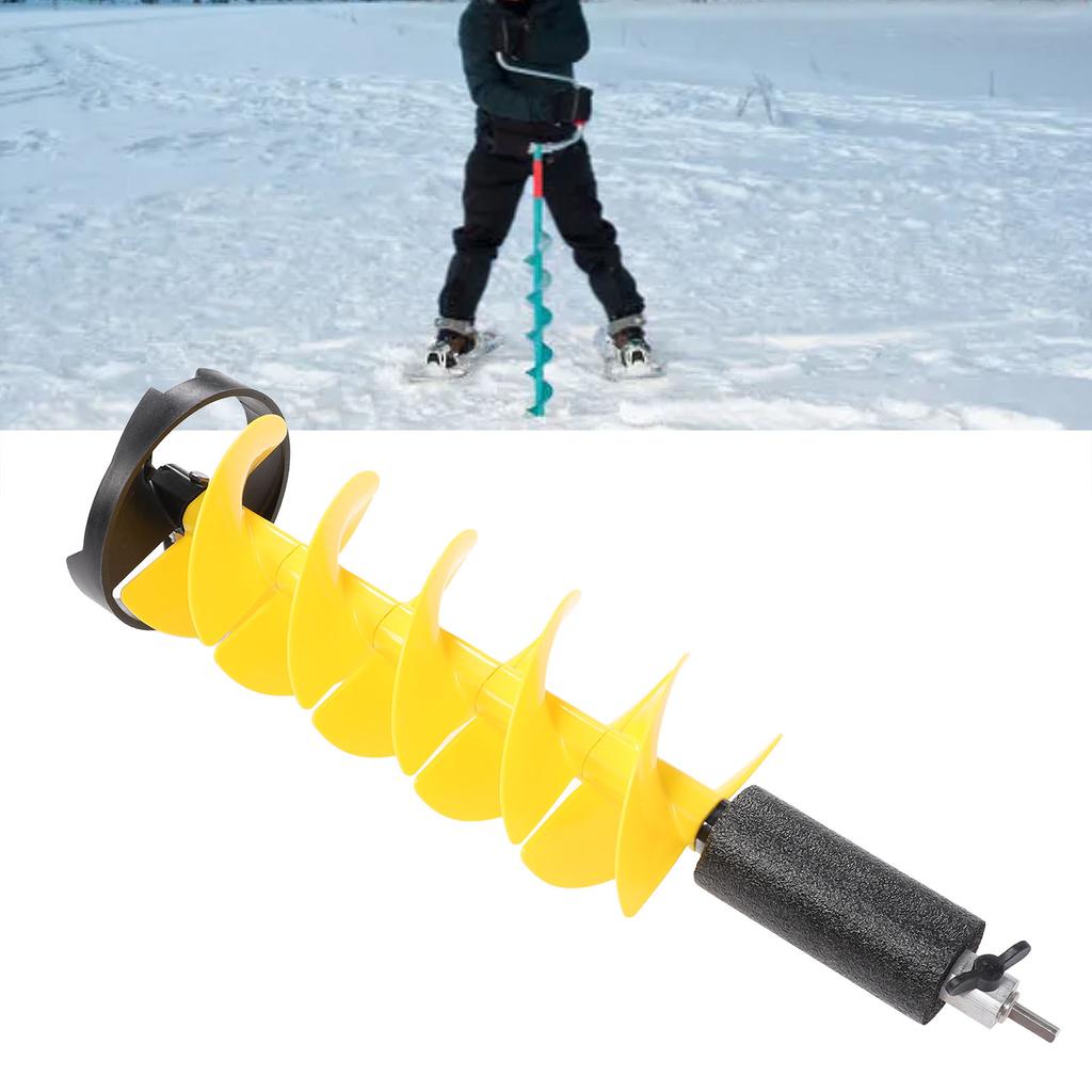 Winter Electric Auger Kit with Locating Nylon Floating Ice Breaking Spiral Drill Bit for Deep Water 