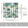 Water Lilies Shower Curtain - Blue, Green & Teal Translucent Designs, Polyester, 70.8x70.8", 12 Hooks, Minimalist Tranquil Decor