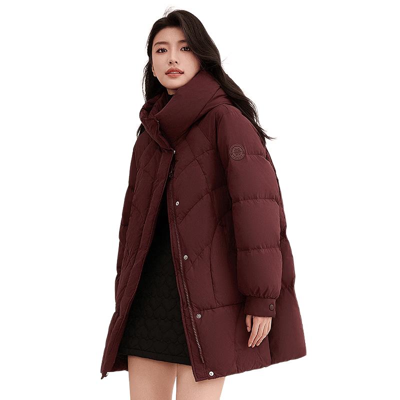 Yaya Women's Hooded Mid-Length Down Jacket