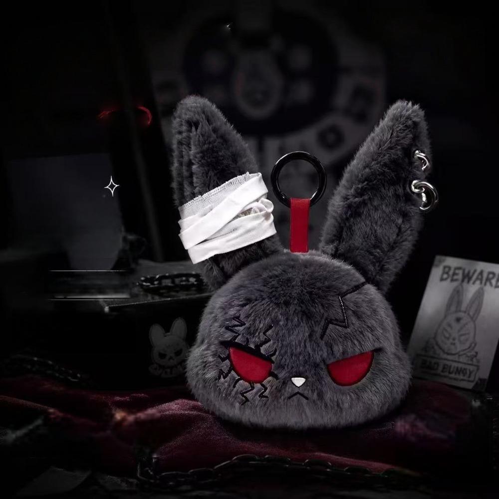 Plüsch Gothic Kaninchen Schlüsselanhänger für Damen Tasche Anhänger Dekoration Niedliches Plüsch Bully Kaninchen Auto Schlüsselanhänger Party Geschenke Schlüsselanhänger Zubehör
