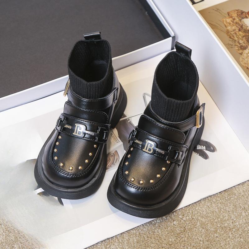 

Осенне-зимние новые кожаные ботинки для школьников с мягкими ботинками 23 чёрный