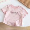 Girls Summer Cotton Short Sleeve T Shirt Cute Cartoon Polka Dot Print Breathable Versatile Kids Trendy Top